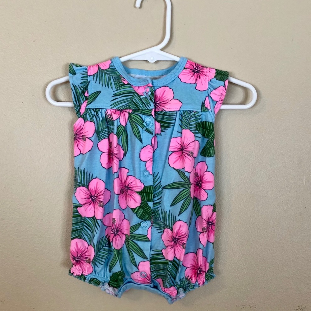 Printed jersey romper